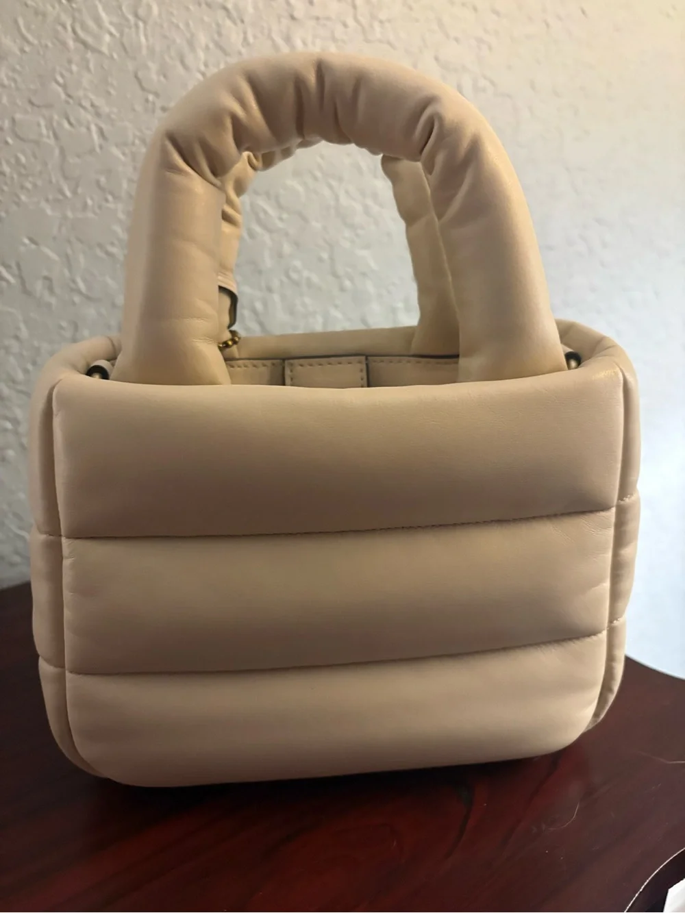 Coach Padded Mini Top-Handle Bag in Cream